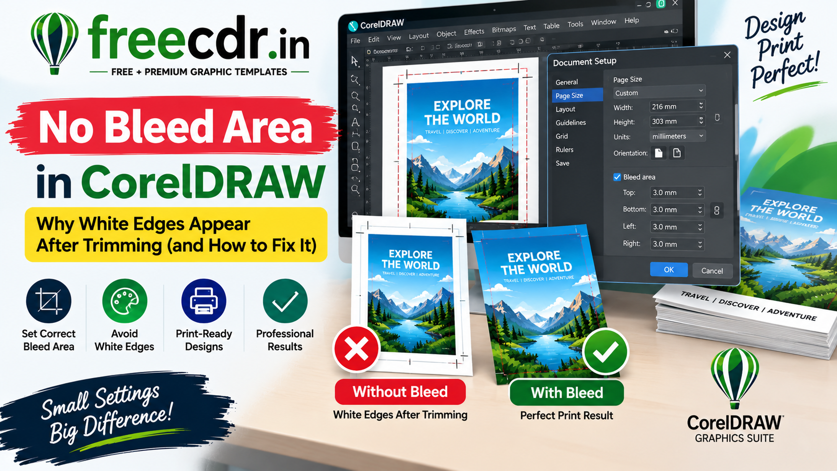 No Bleed Area in CorelDRAW